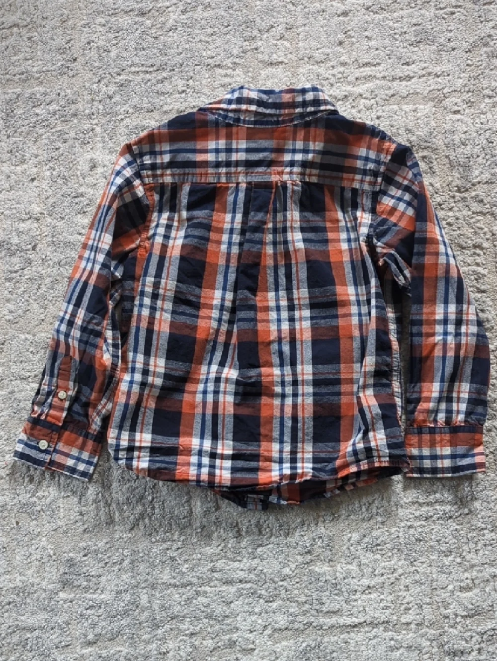 Gymboree Orange & Navy Plaid Button-Up Shirt Size 4T